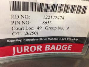 My Juror badge